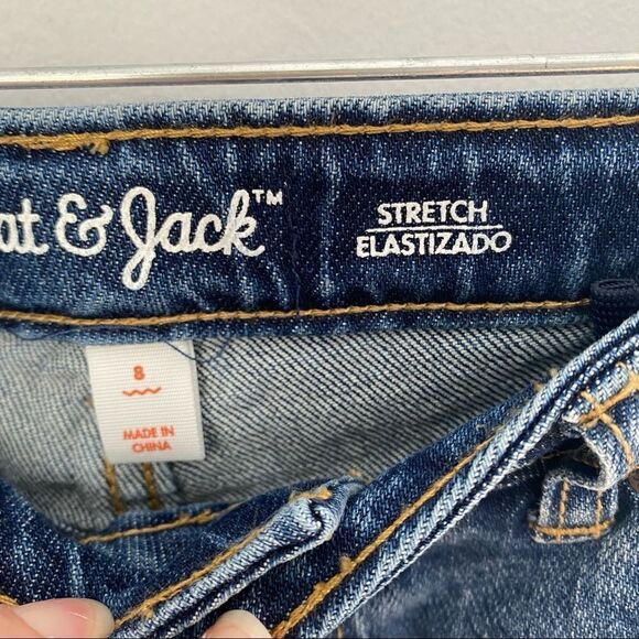 Cat & Jack Girls’ Skinny Girlfriend Jeans Embroidered Distressed - Picture 3 of 5